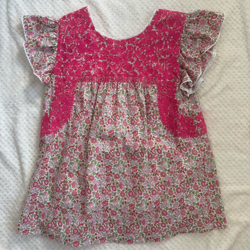 J. Marie embroidered flutter sleeve floral top - Picture 6 of 12
